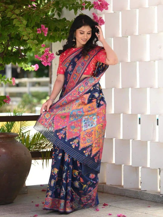 DDF-501 Kashmiri Weaving Pure Zari Party Wear Sarees Catalog